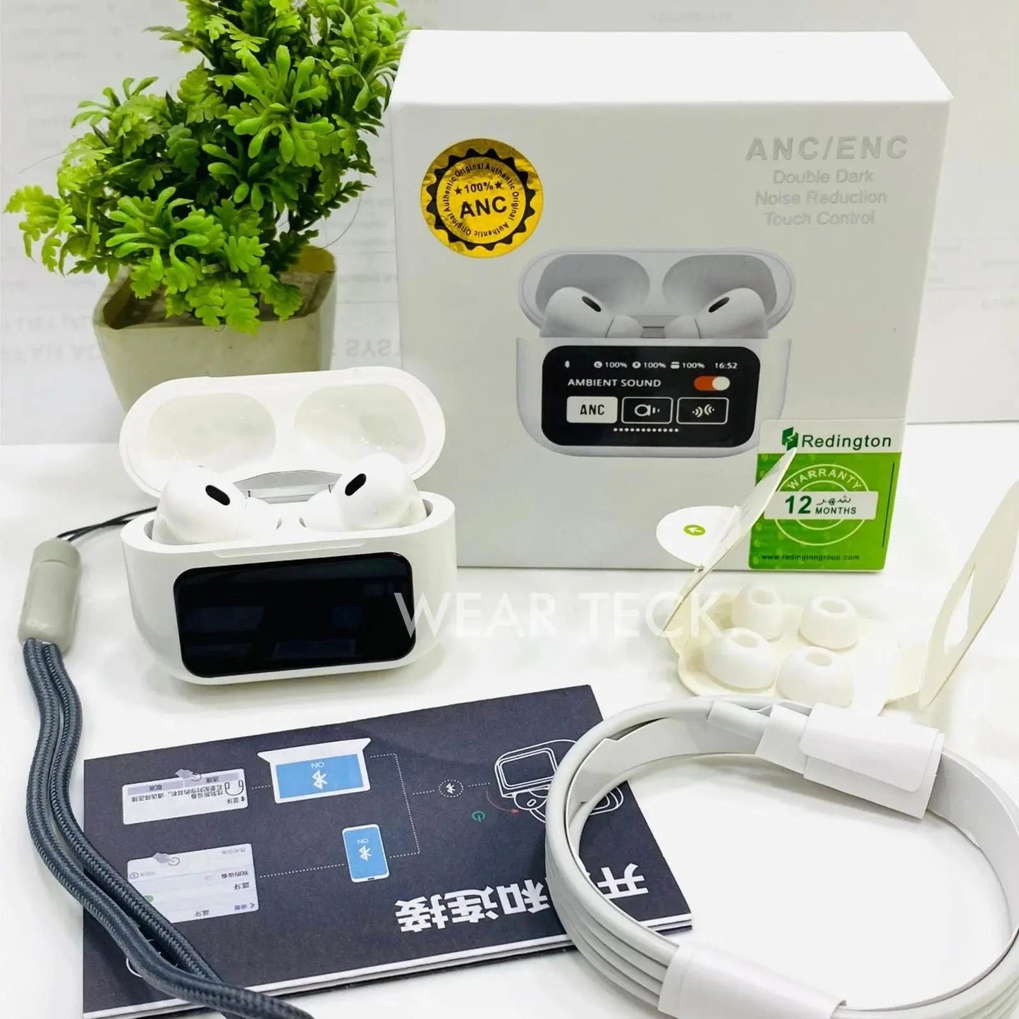 A9 Pro ANC/ENC Display Wireless Earbuds - With Free Cash on Delivery