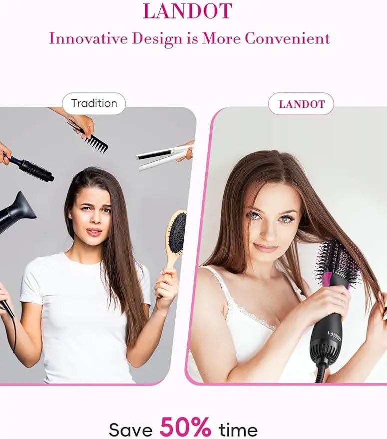 One-Step 3-in-1 Hot Air Brush & Hair Dryer, Volumizer & Styler mf gadgetshub