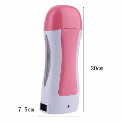 3 in 1 Depilatory Wax Roll On Heater With Epilator Machine with Wax Refill and Strips for Women