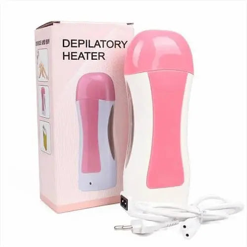 3 in 1 Depilatory Wax Roll On Heater With Epilator Machine with Wax Refill and Strips for Women