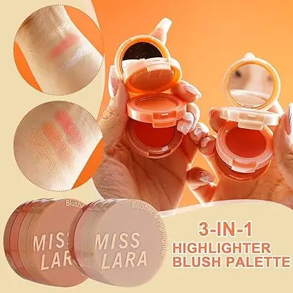 3 in 1 Highlighter Blush Palette