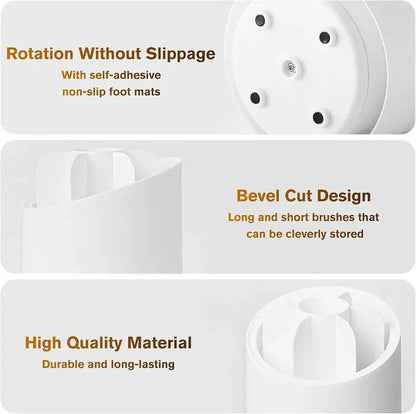 360 degree rotating makeup brush holder