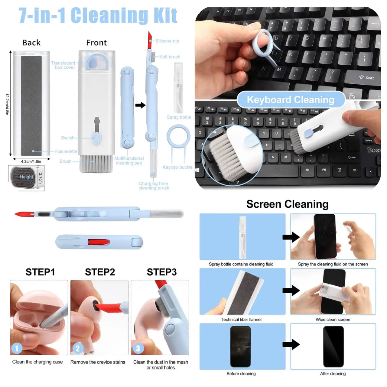7-in-1 Gadget Grooming Kit: Your Ultimate Tech TLC Companion mf gadgetshub