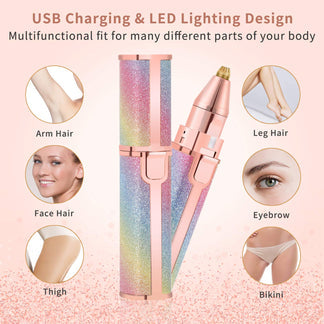 2 in 1 Electric Eyebrow Trimmer and Shaver Rechargeable Hair Remover