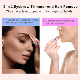 2 in 1 Electric Eyebrow Trimmer and Shaver Rechargeable Hair Remover