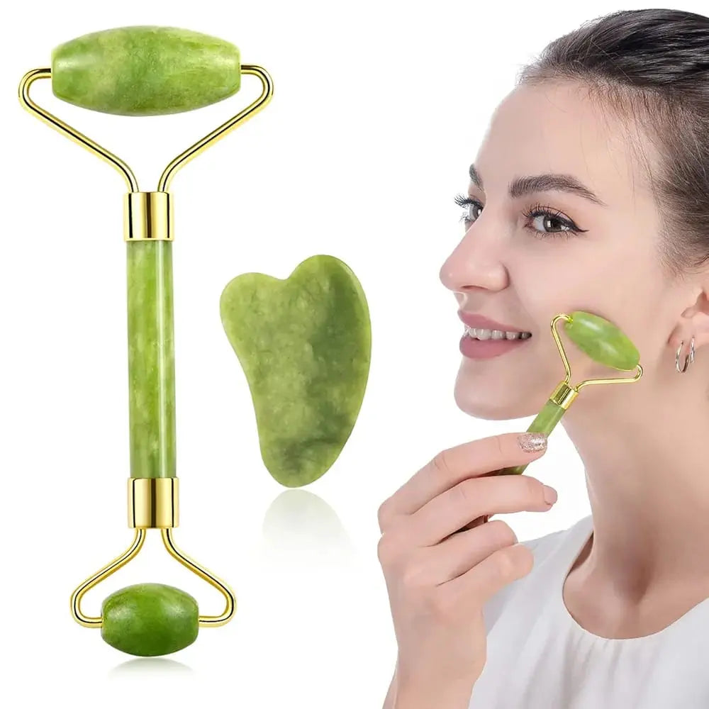 Jade Roller Face Massager – Natural Stone for Glowing Skin