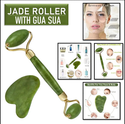 Jade Roller Face Massager – Natural Stone for Glowing Skin