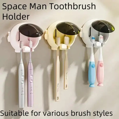 Astronaut Cartoon Toothbrush Holder No Drill Bathroom Electric Toothbrush Storage Rack Pack Of 3