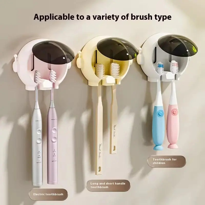 Astronaut Cartoon Toothbrush Holder No Drill Bathroom Electric Toothbrush Storage Rack Pack Of 3