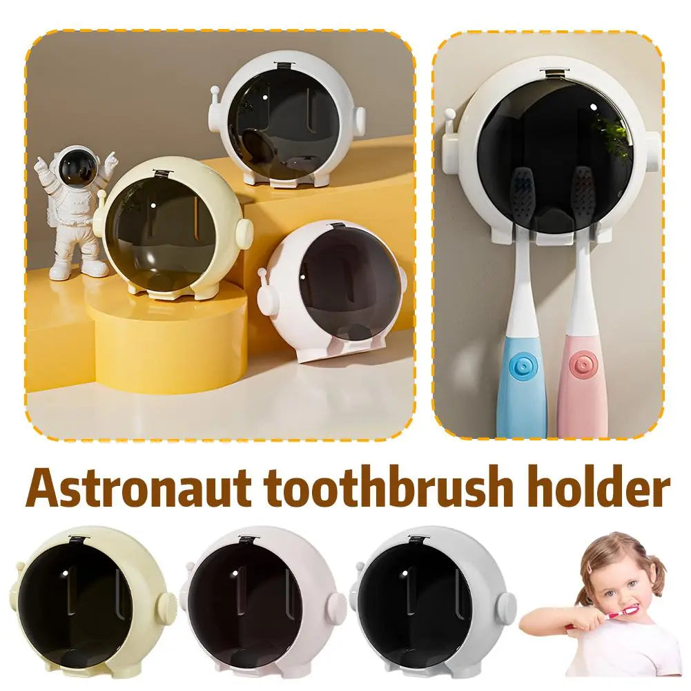 Astronaut Cartoon Toothbrush Holder No Drill Bathroom Electric Toothbrush Storage Rack Pack Of 3