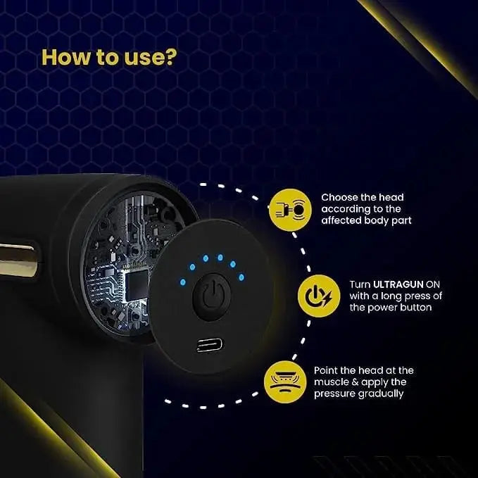 Deep Tissue Massage Gun – Portable Rechargeable Percussion Massager for Muscle Relief & Recovery