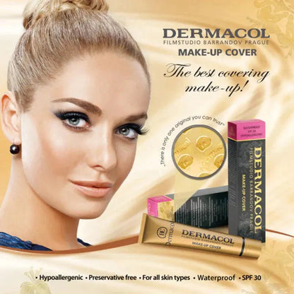 Dermacol tube Makeup Base Liquid Foundation Cover Freckles Acne Marks Waterproof