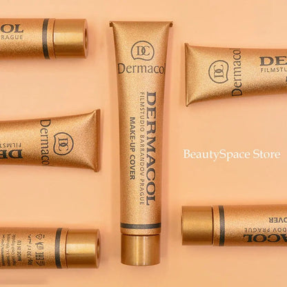 Dermacol tube Makeup Base Liquid Foundation Cover Freckles Acne Marks Waterproof