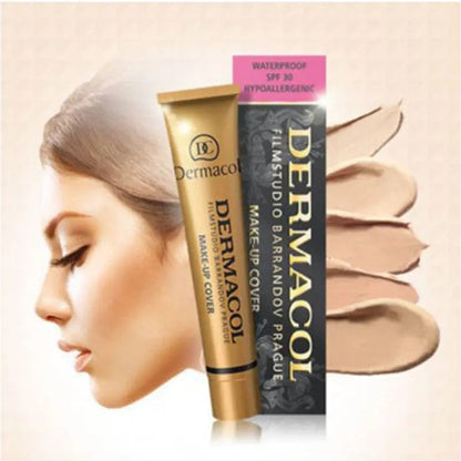 Dermacol tube Makeup Base Liquid Foundation Cover Freckles Acne Marks Waterproof