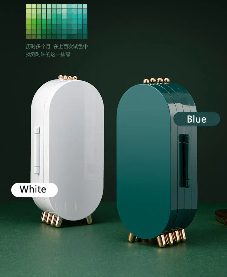 Foldable Jewellery Organizer with Mirror Ear Rings & Necklace_Hanging Holder