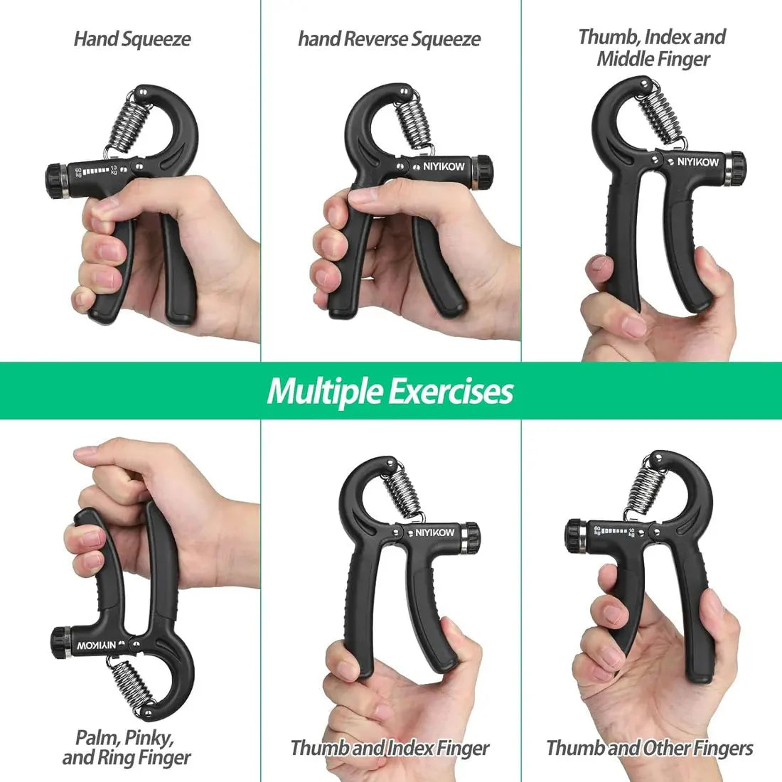 Hand Grip Exerciser with Adjustable Resistance (5-60kg) – Strength & Recovery Tool