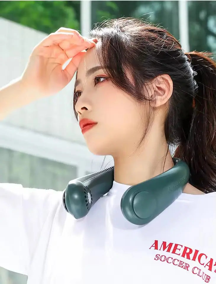 Mini Neck Portable No Bladeless Hanging Neck Rechargeable Air Cooler Mini Summer Sport Fan