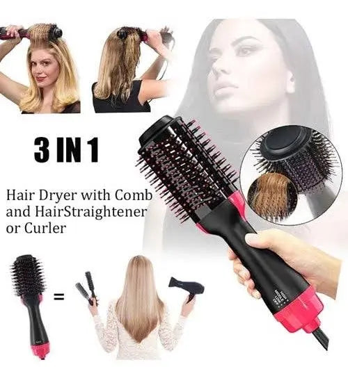 One-Step 3-in-1 Hot Air Brush & Hair Dryer, Volumizer & Styler mf gadgetshub