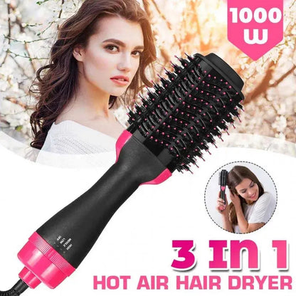 One-Step 3-in-1 Hot Air Brush & Hair Dryer, Volumizer & Styler mf gadgetshub