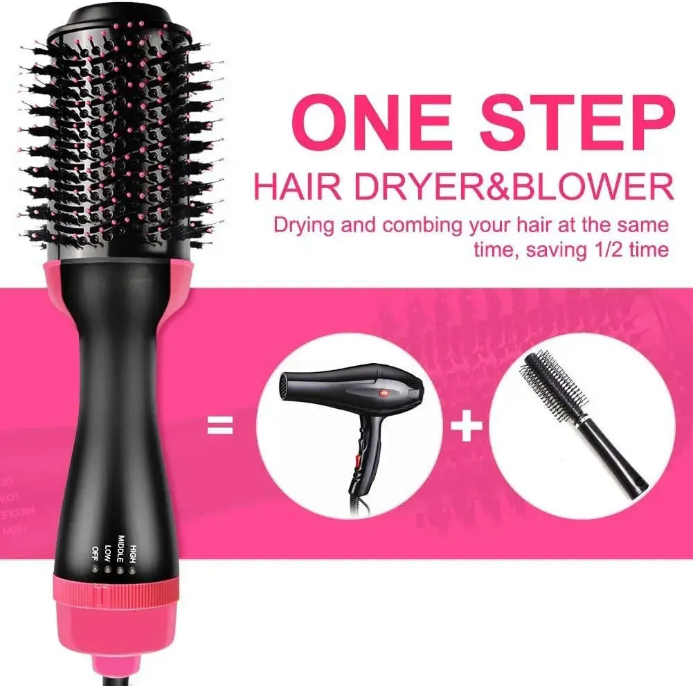 One-Step 3-in-1 Hot Air Brush & Hair Dryer, Volumizer & Styler mf gadgetshub