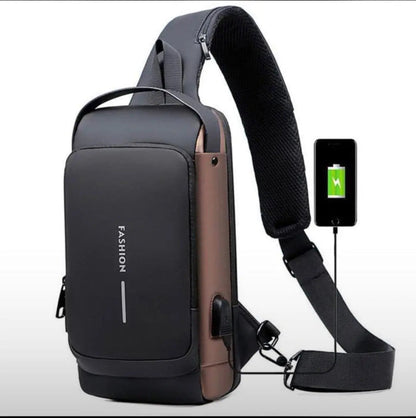 Smart Anti-Theft Crossbody Bag with USB Charging Port – Waterproof & Secure