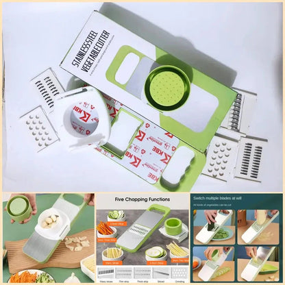 Stainless Steel 5in1 Multifunctional Vegetable Slicer Cutter mf gadgetshub