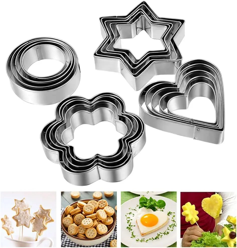 Stainless Steel Biscuit Cookie Cutter DIY Mold 12Pcs Set mf gadgetshub