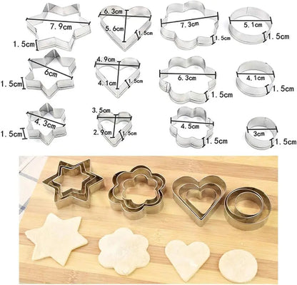 Stainless Steel Biscuit Cookie Cutter DIY Mold 12Pcs Set mf gadgetshub