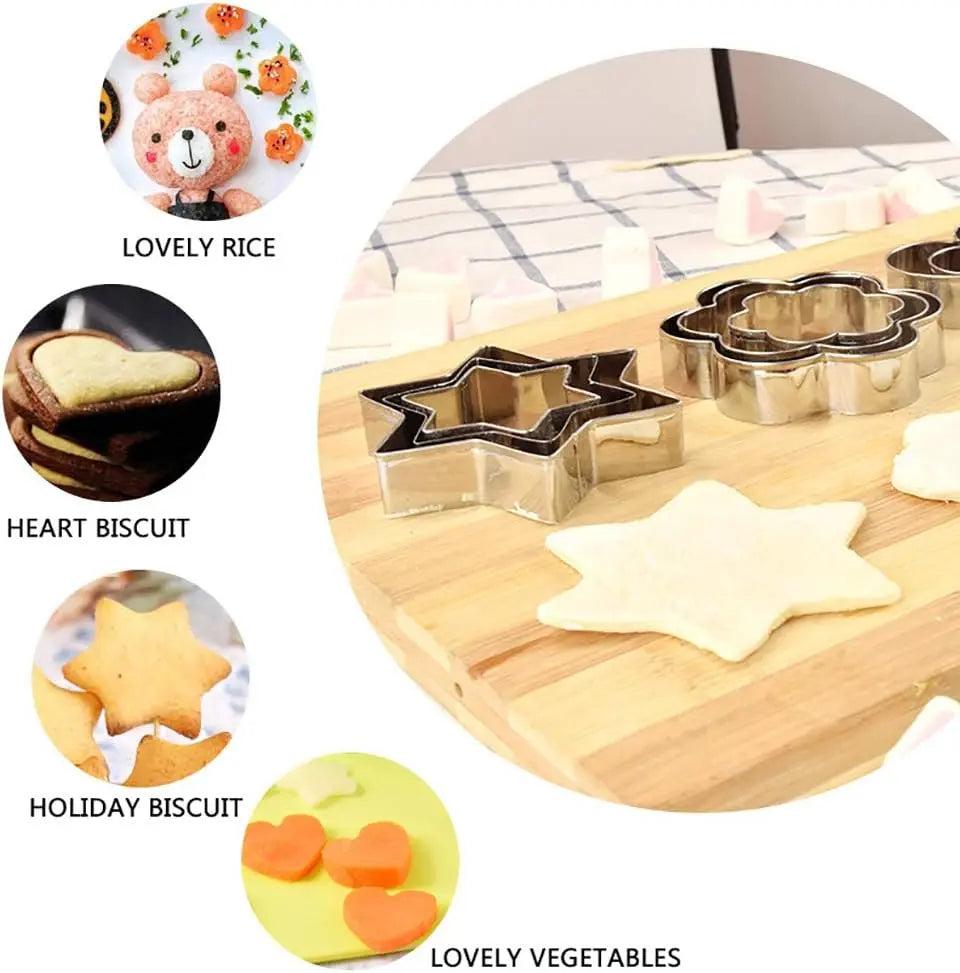 Stainless Steel Biscuit Cookie Cutter DIY Mold 12Pcs Set mf gadgetshub