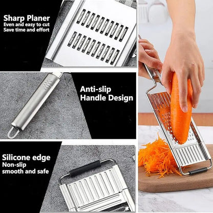 Stainless Steel Multifunctional Portable Manual Vegetable Grater Shredder Cutter