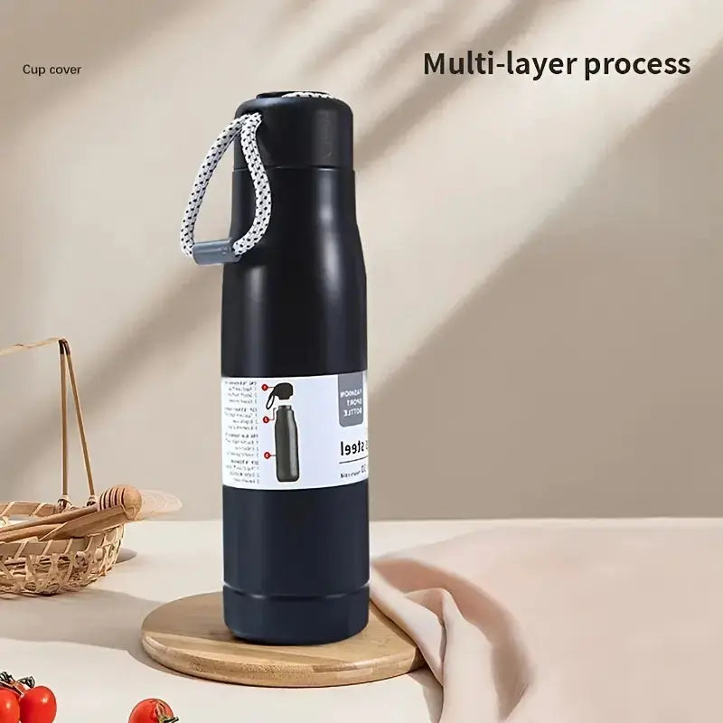 Stainless Steel Vacuum Flask Hanging Rope Water Bottle