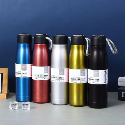 Stainless Steel Vacuum Flask Hanging Rope Water Bottle