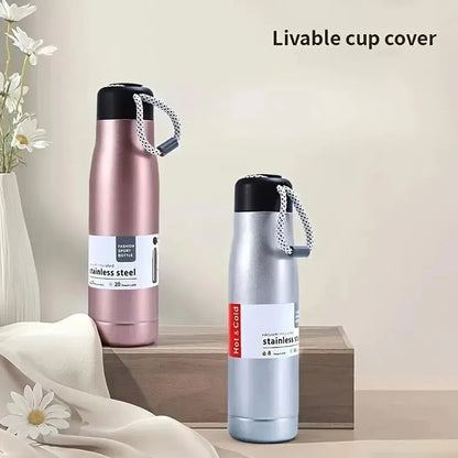 Stainless Steel Vacuum Flask Hanging Rope Water Bottle