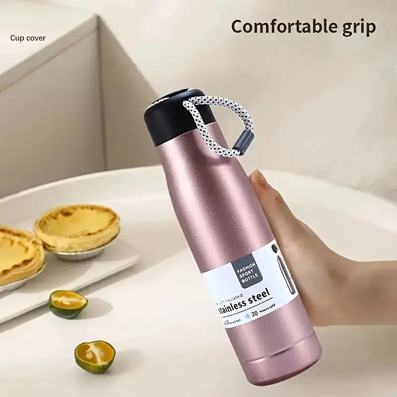 Stainless Steel Vacuum Flask Hanging Rope Water Bottle