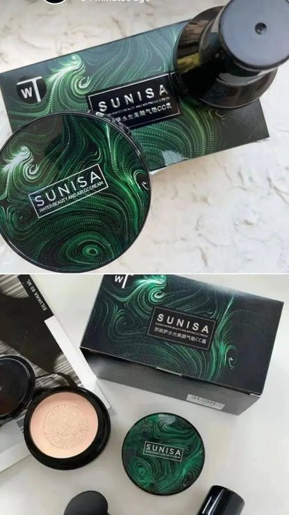 Sunisa 3 in 1 Air Cushion BB + CC Cream Foundation | Waterproof Mushroom Head Foundation