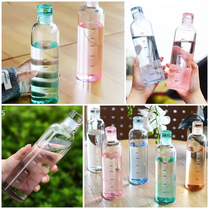 Transparent Plastic Water Bottle With Time Marker