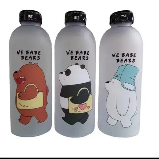 We Babe Bears Character Water Bottle With Double Cap Straw